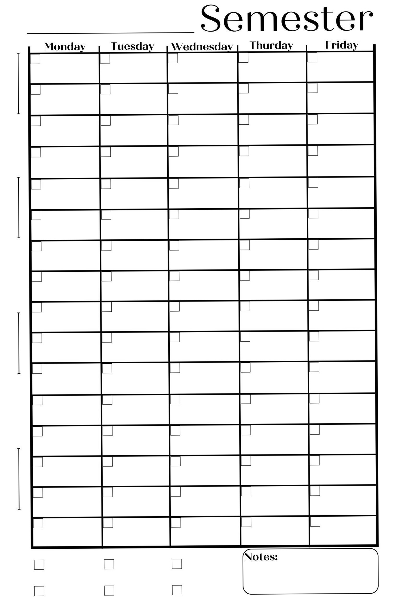 📝 🖇️ romanticize your routine: Ultimate College Semester Planner Poster — Digital Download