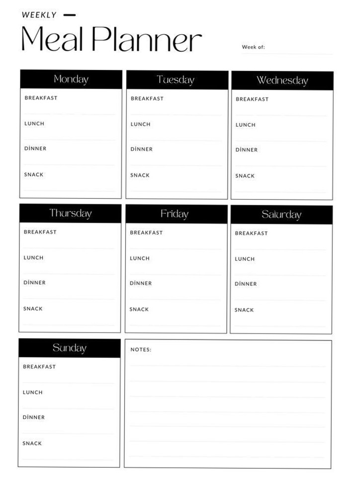 🎀 🌿 romanticize your routine: Weekly Meal Planner Digital Design | Creative Asset
