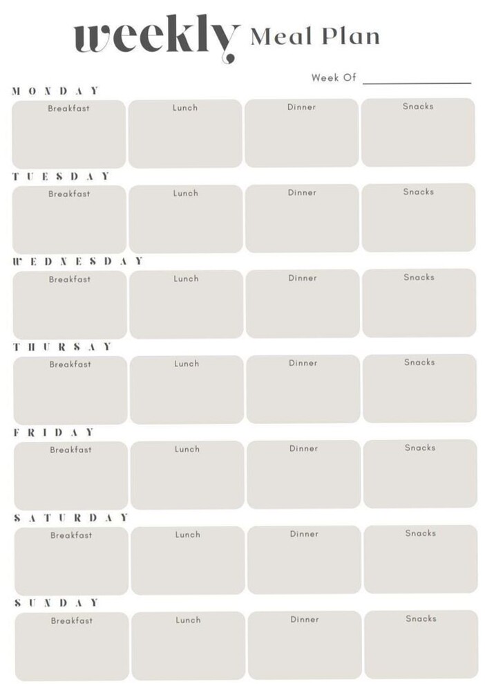 🤍 🕯️ romanticize your routine: Weekly Meal Planner | Linked to Digital Recipe Journal & Meal Prep Organizer | Printable & Digital