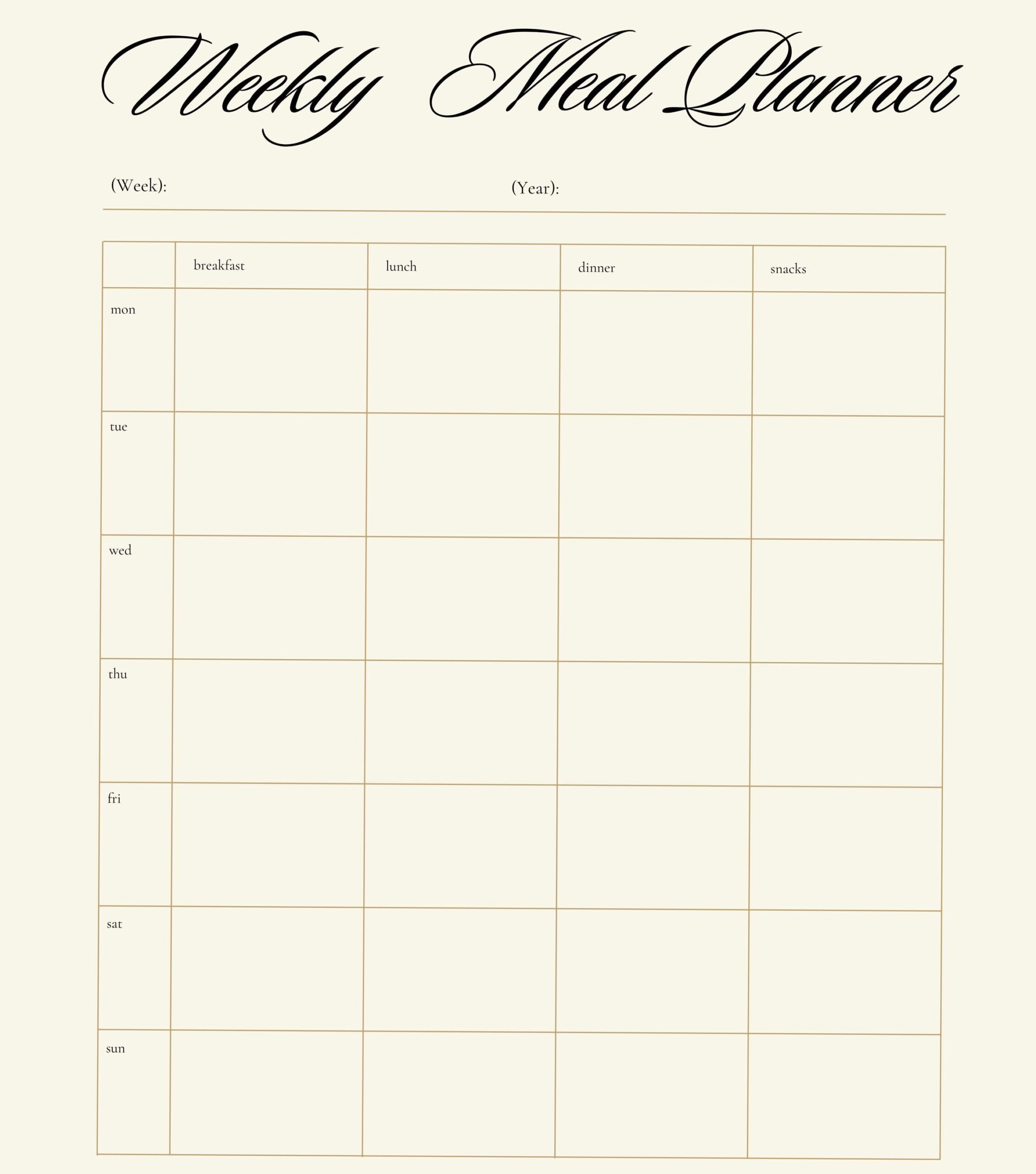 🎀 ✨ romanticize your routine: Weekly Meal Planner & Goals Organizer | Monthly Planner Design