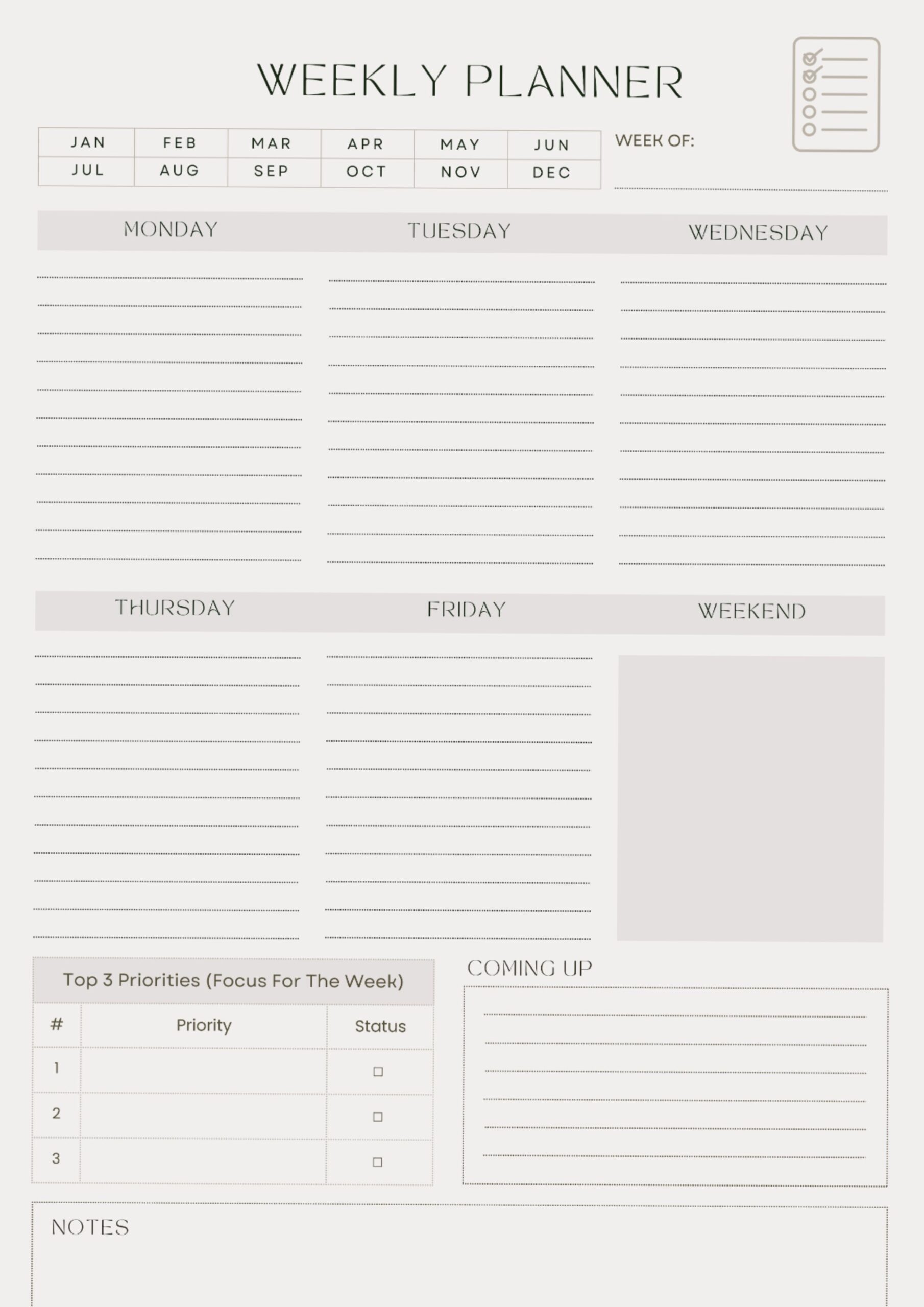 🍰 💍 romanticize your routine: Weekly Success Planner | Boost Productivity & Stay Organized