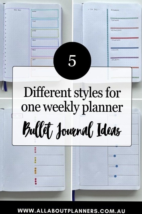 📝 📌 romanticize your routine: Weekly Planner in 5 Creative Styles for Bullet Journaling