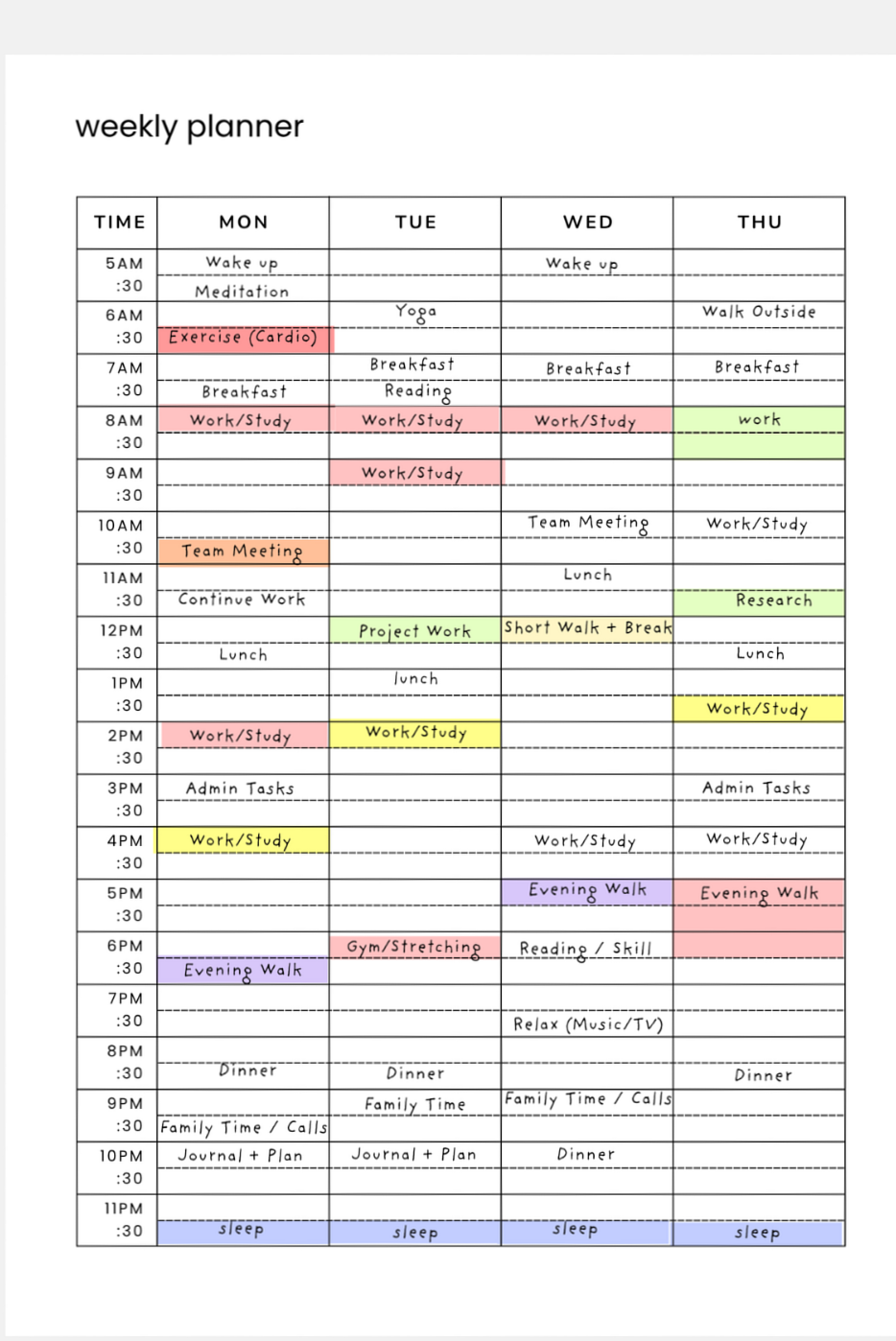 📊 🖇️ secret to staying productive: Half-Hour Weekly Planner | Time Blocking for a Romantic Routine