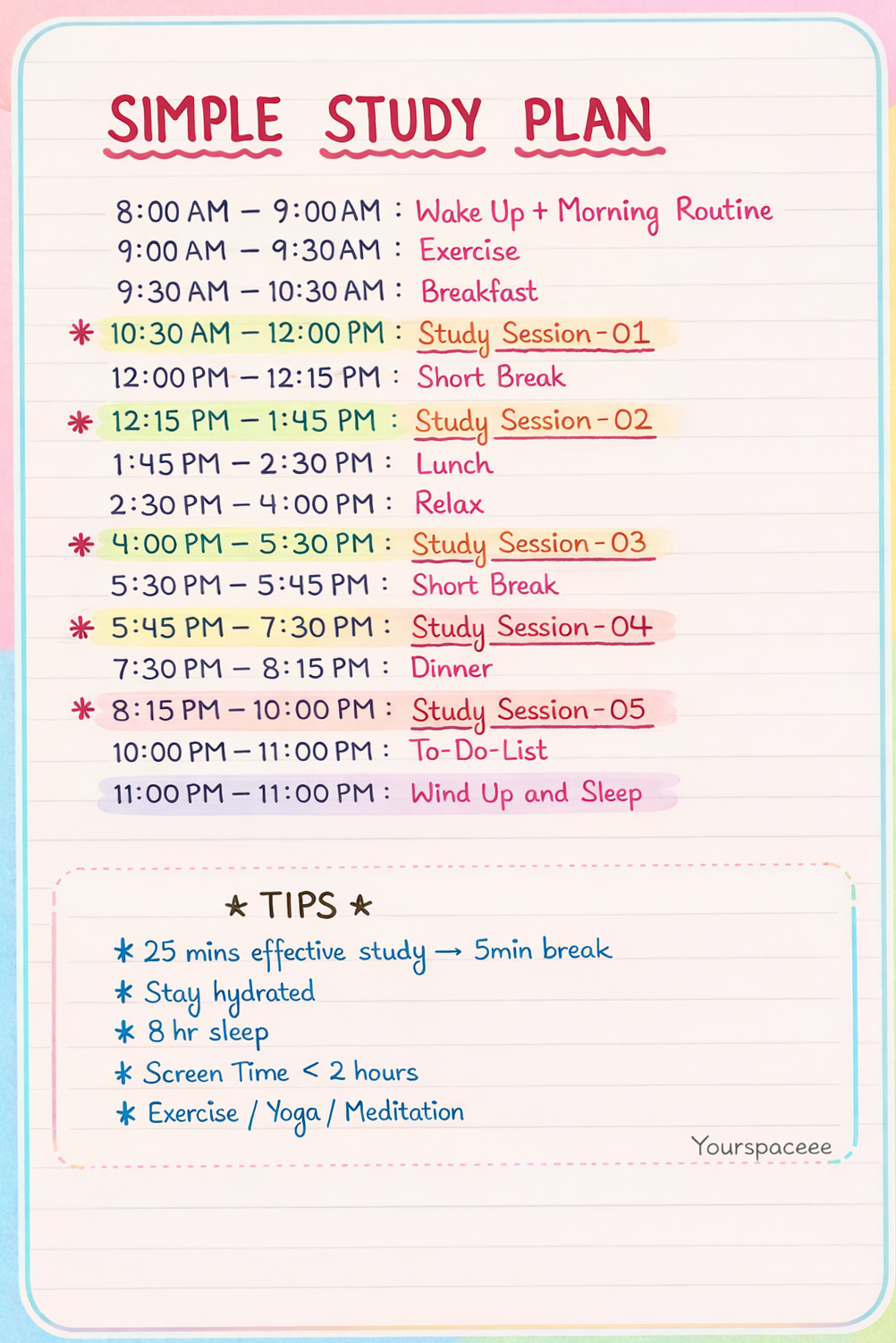 🎀 🌿 secret to staying productive: Simple Daily Study Plan for Consistent Productivity 📚✨