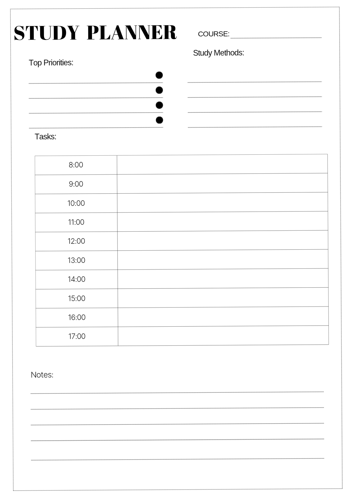 👰 🥂 secret to staying productive: Minimal Study Planner Printable | Daily Study Schedule