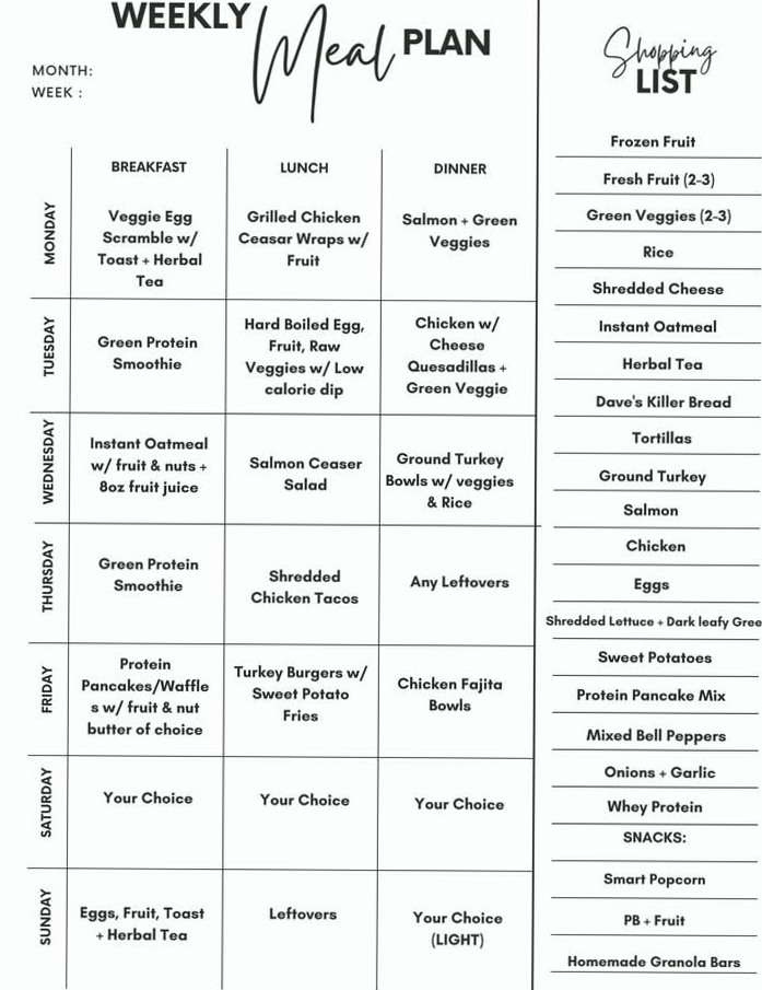 🍰 💍 secret to staying productive: Weekly Meal Plan | Printable Family Planner | Letter Size