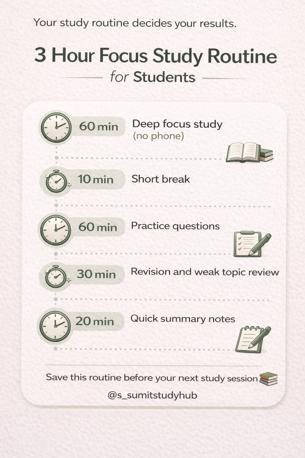 🎨 💎 secret to staying productive: 3-Hour Focus Study Routine | Productive Plan 2026