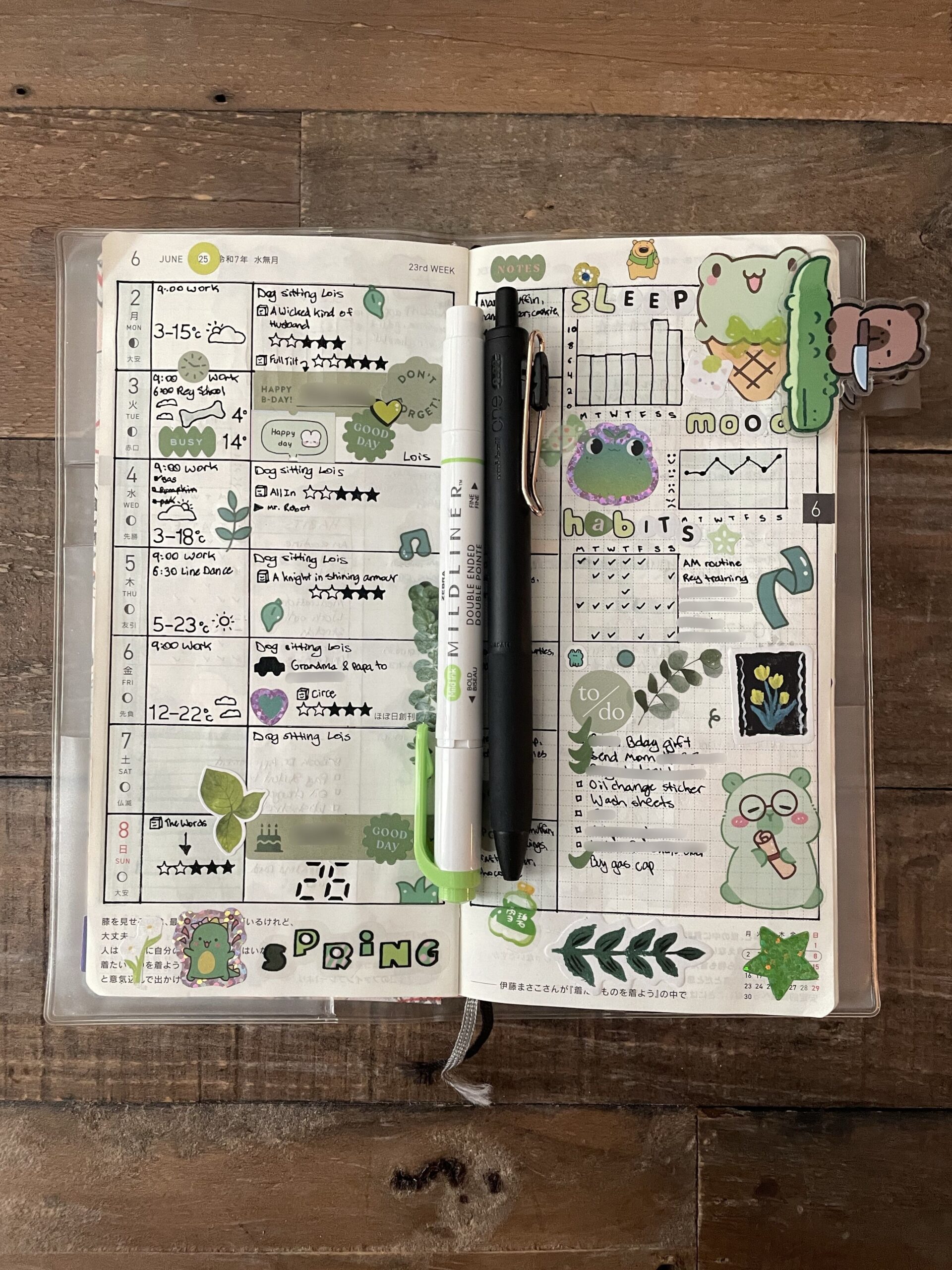 🌿 🌿 secret to staying productive: Hobonichi Weeks Spread Digital Design Layout