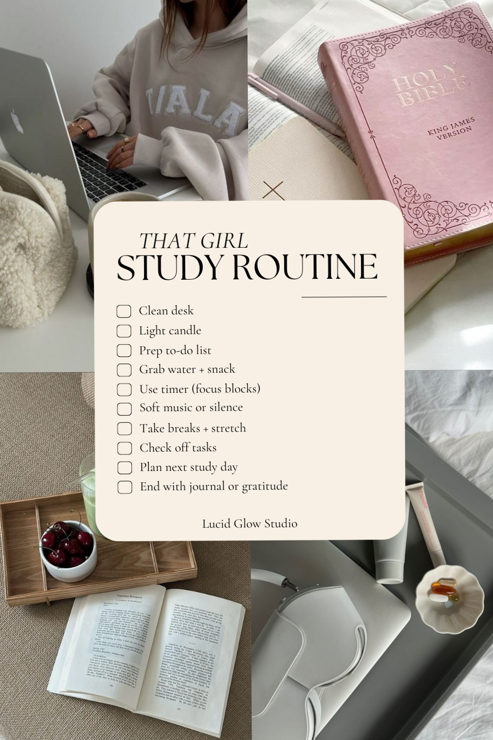 💍 💍 secret to staying productive: That Girl Study Routine | Digital Planners & Creative Study Tools