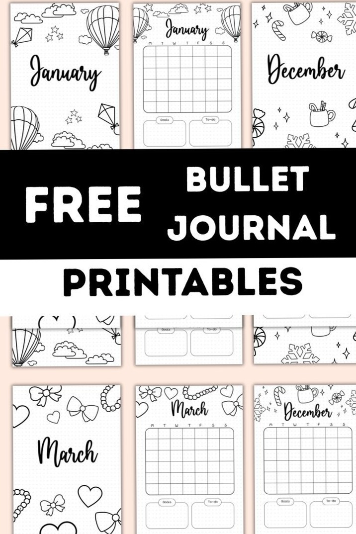 💍 🌸 secret to staying productive: Free Calendar & Cover Bullet Journal Printables