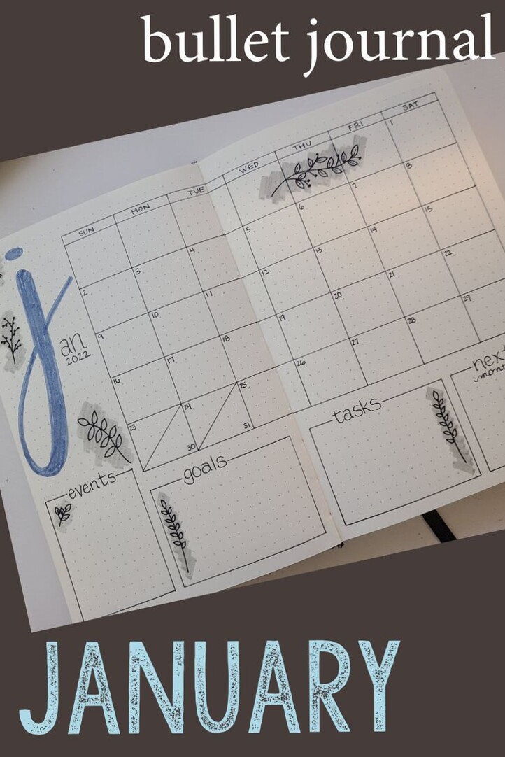 💍 🍰 secret to staying productive: January Bullet Journal Monthly Spread Design