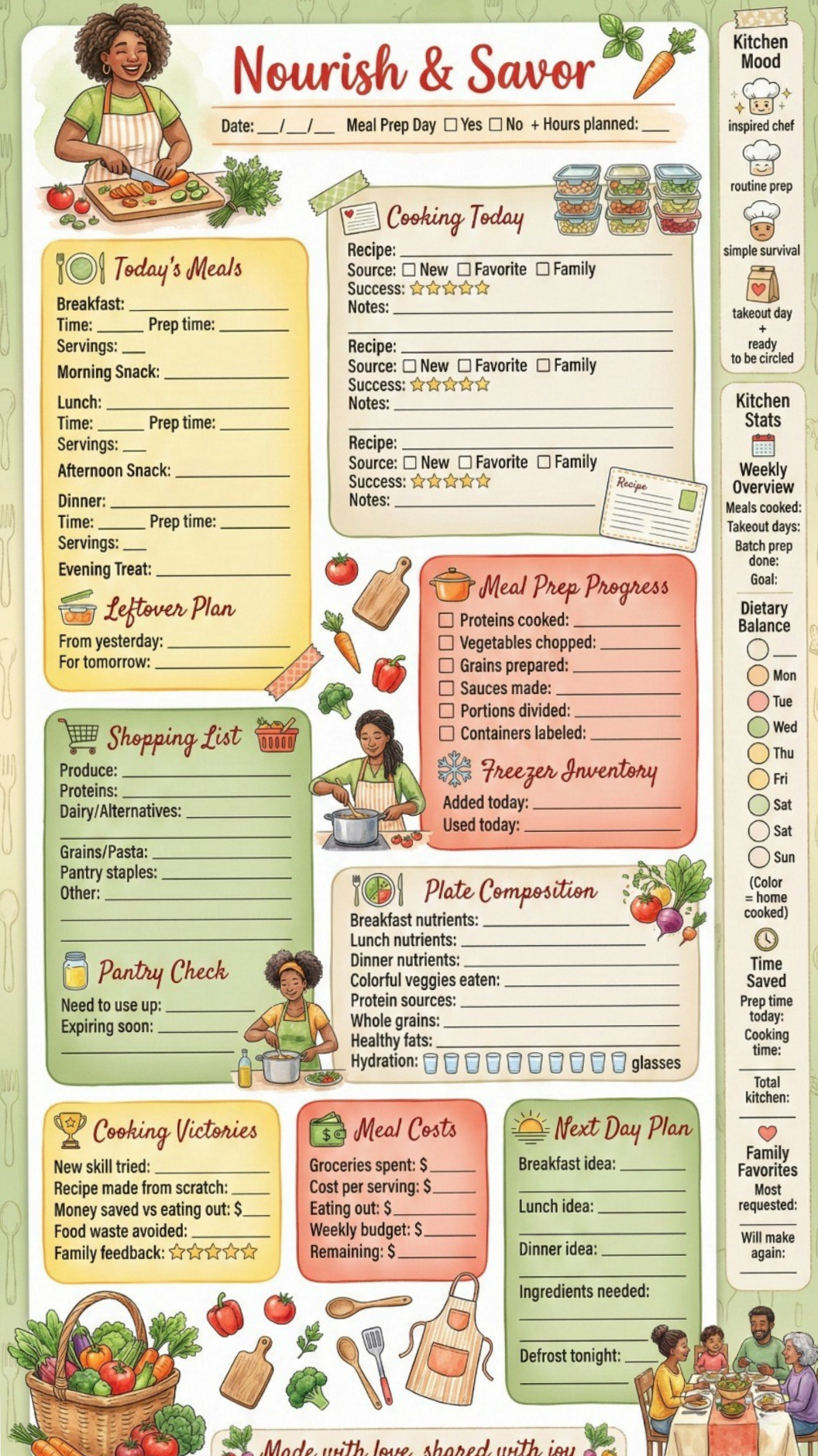 📅 📅 secret to staying productive: Daily Meal Planner Template for Simplified Kitchen Routines