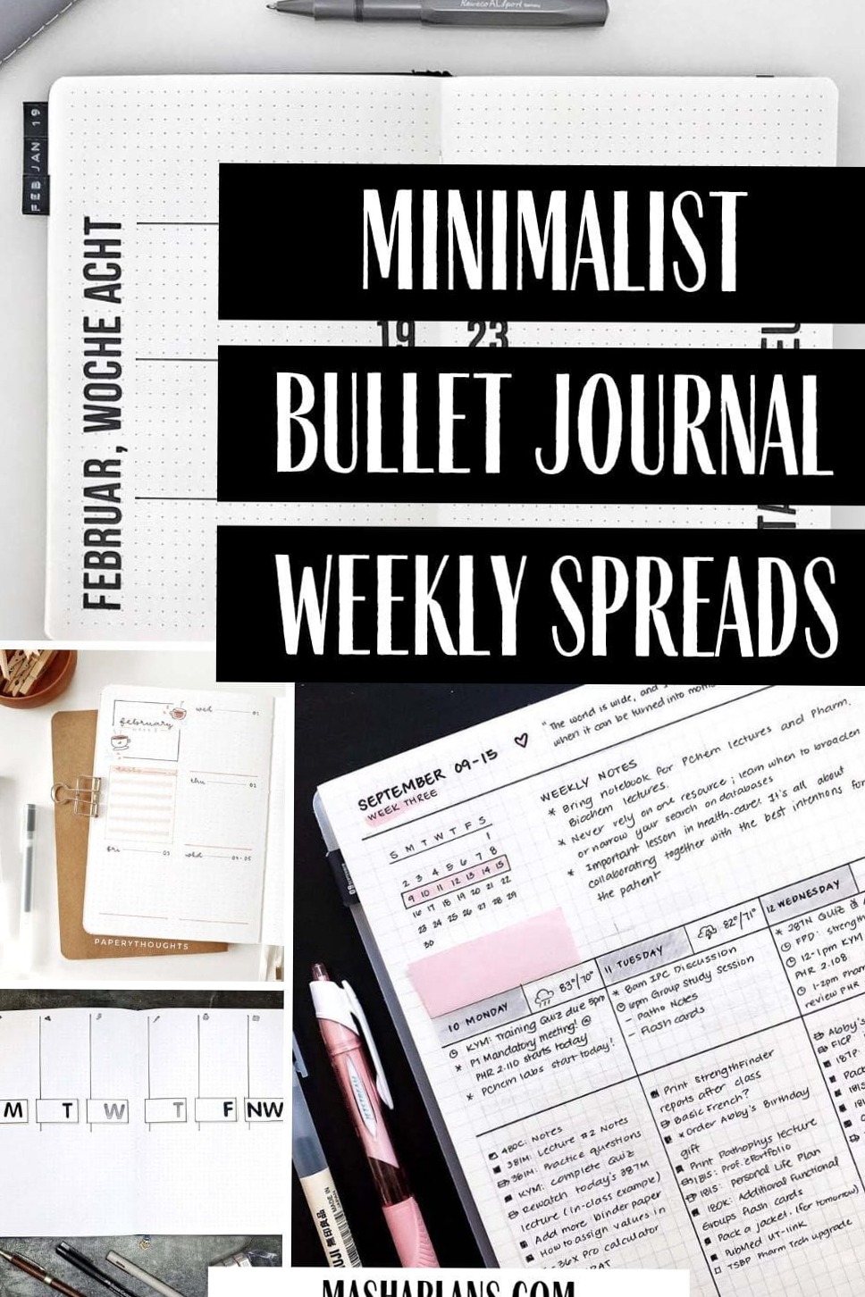💌 👰 secret to staying productive: Minimalist Bullet Journal Weekly Spread Ideas
