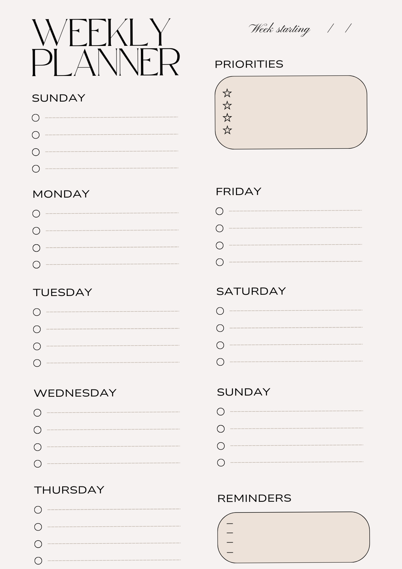 🖌️ 💎 secret to staying productive: Weekly Planner Layouts for Digital Design & Productivity