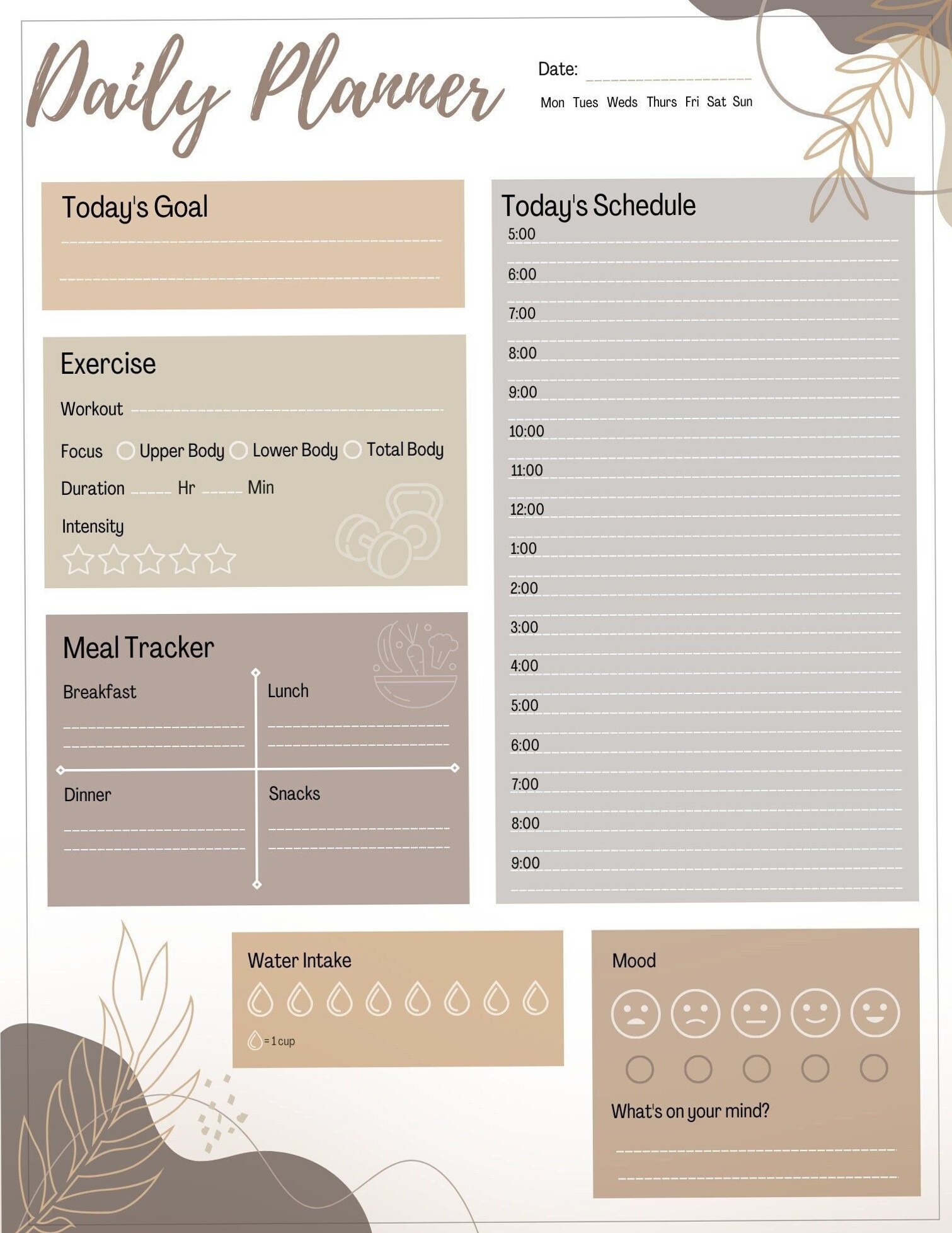 🍰 🥂 secret to staying productive: Stay Organized with This Beautiful Daily Planner Design