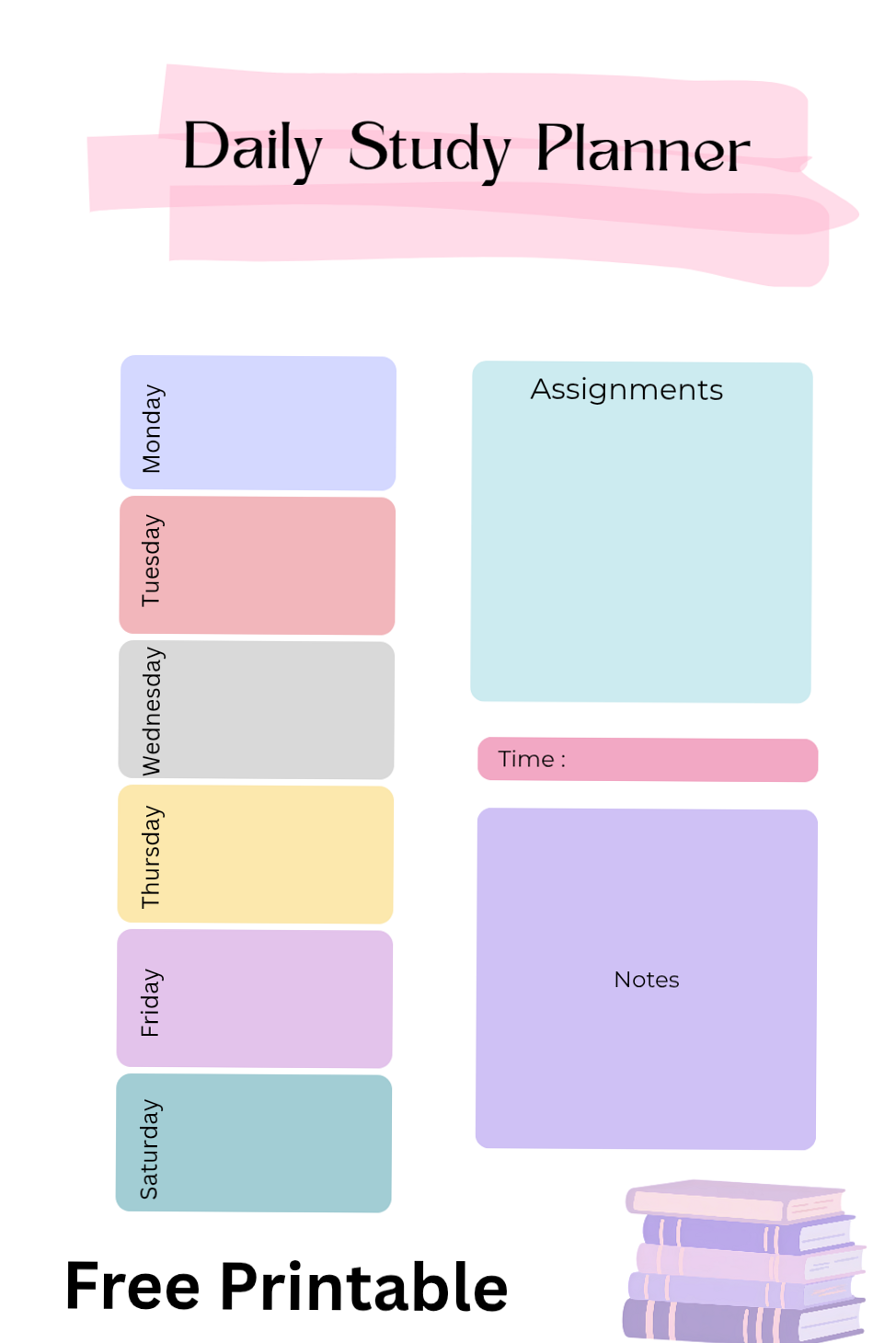 📍 🖌️ secret to staying productive: Free Weekly Study Planner Printable for Students