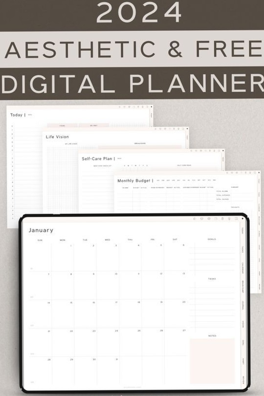 🎨 💎 secret to staying productive: 2024 Digital Planner — Free Aesthetic Design for Creatives