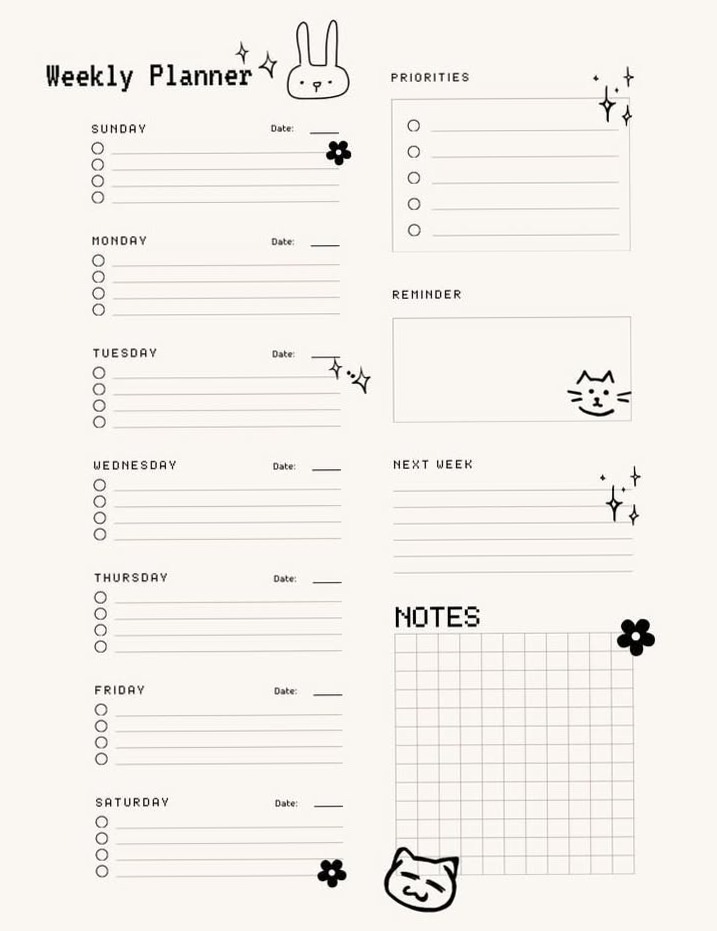 📁 📅 secret to staying productive: Organized Notes Creative Digital Weekly Planner Templates for Every Need