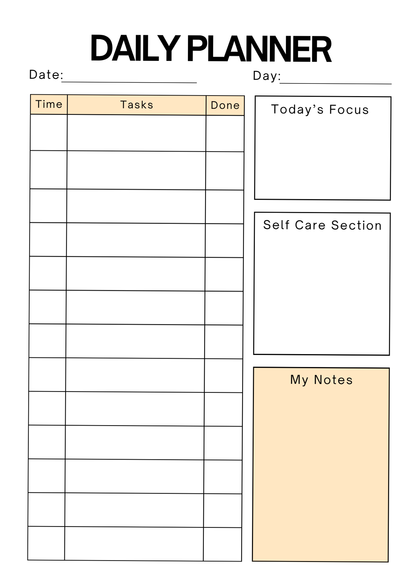 🎨 📍 Simple Minimal Daily Planner – Editable Canva Productivity Template | dream life manifestation