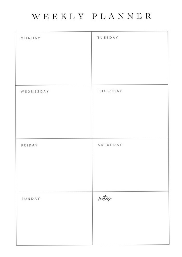 📌 📁 Simple Weekly Planner Printable To Do List A4 | dream life manifestation
