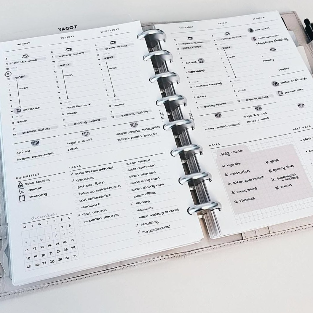 🤍 🎀 Simple Weekly Planner Spread for Effortless Organization | secret to staying productive
