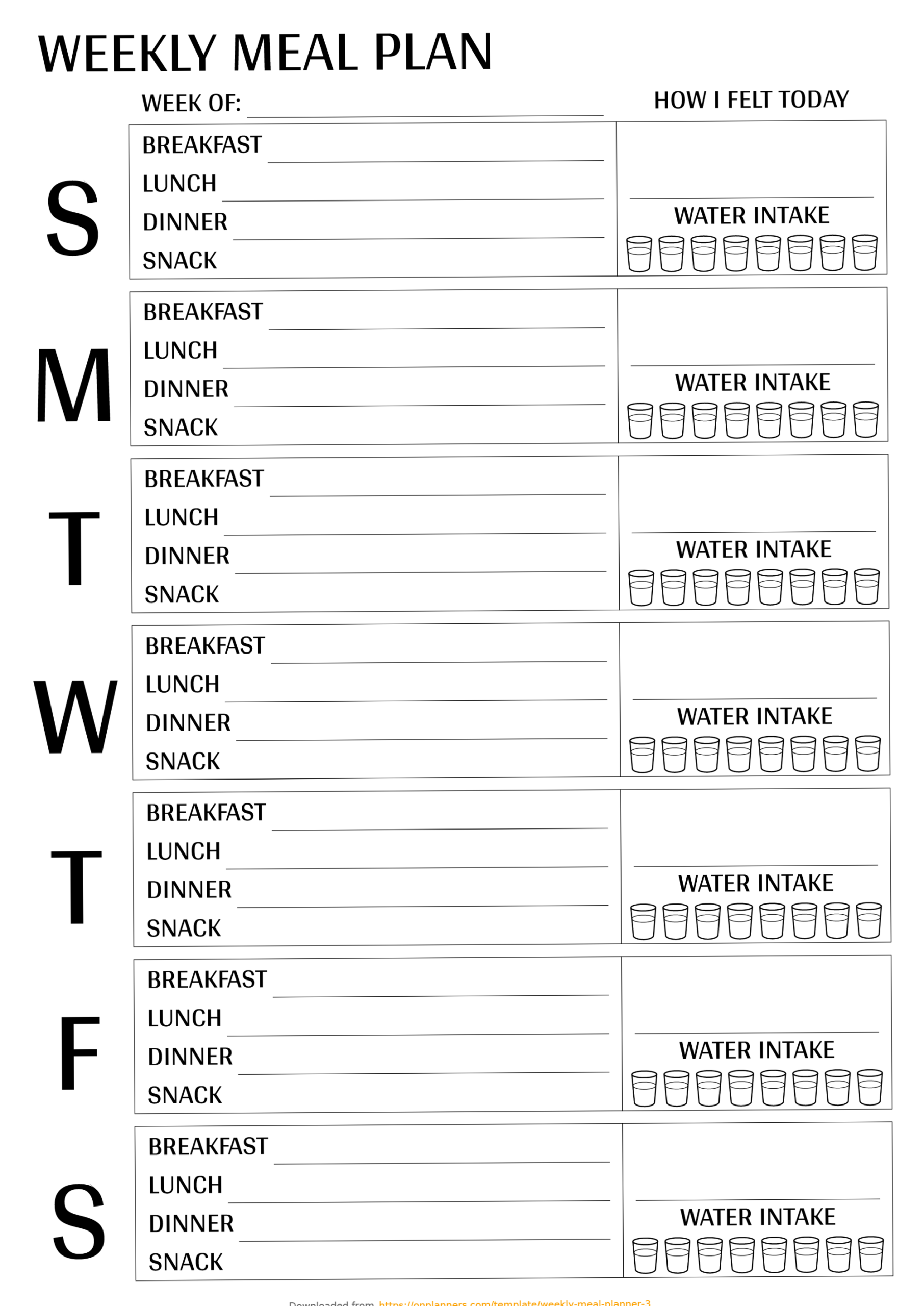 🍰 🍰 stay inspired all year long: Printable Weekly Meal Plan PDF Template