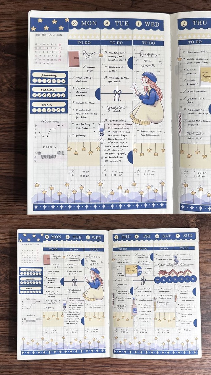 ☁️ 🤍 stay inspired all year long: Firecracker Hobonichi Cousin Planner Spread Design
