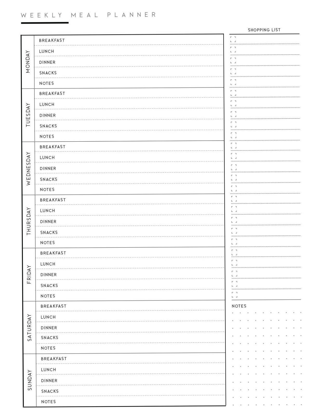 🪄 🌈 stay inspired all year long: Printable Weekly Dinner Planner PDF Template