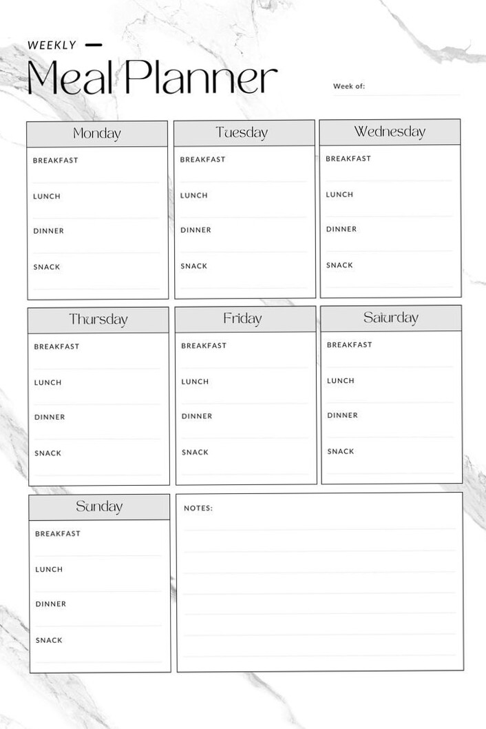 ☁️ 🎀 stay inspired all year long: Weekly Meal Planner — Clean White Design