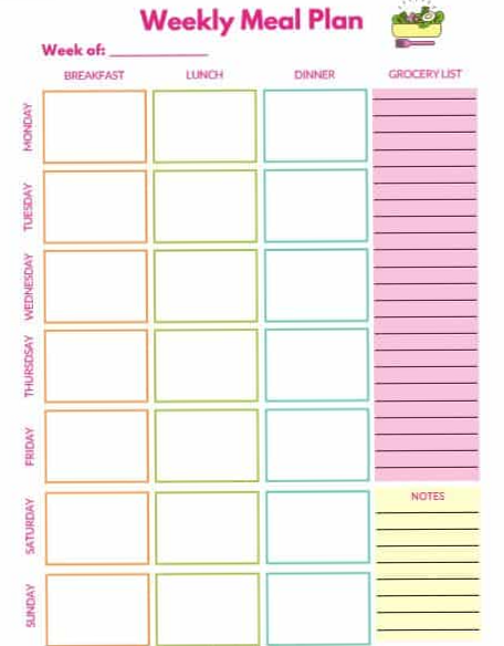 📁 📌 stay inspired all year long: Free Weekly Meal Planner Template [Printable] — Save Money & Reduce Waste