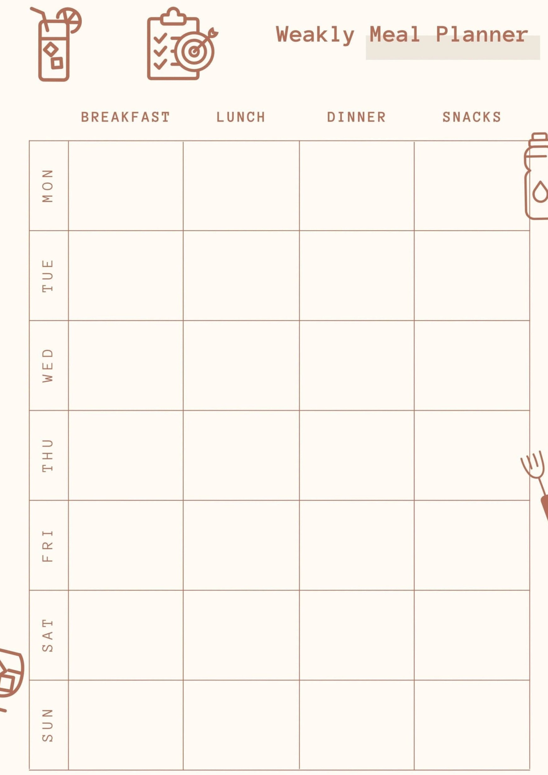 ☁️ 🕯️ Stay Inspired All Year: Weekly Meal Planner Digital Design | secret to staying productive