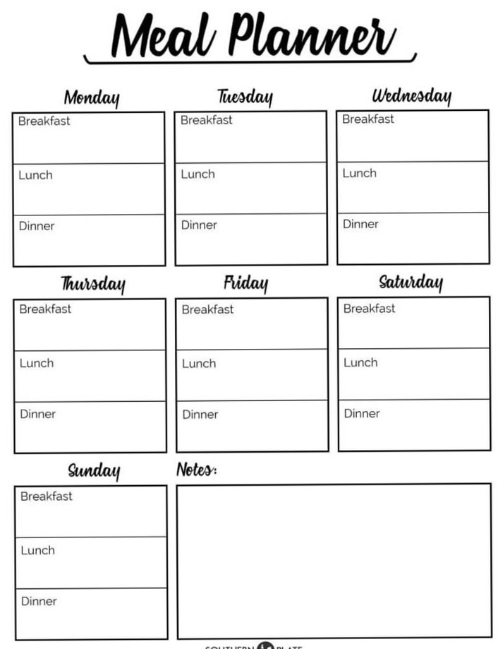 📍 🖌️ stay inspired all year long: Free Printable Menu Planner Sheet