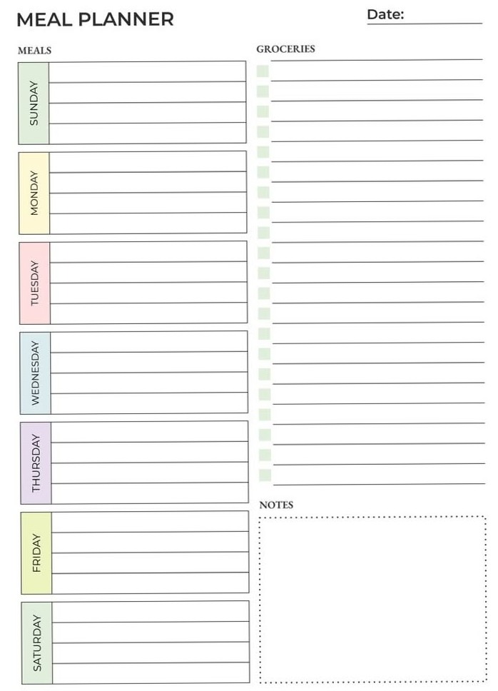 📍 📍 stay inspired all year long: Printable Weekly Meal Planner & Grocery List Template | Free Google Docs