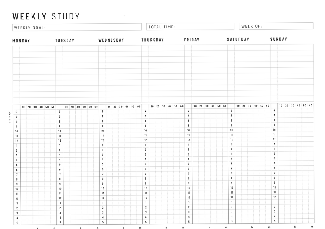 💍 🌸 stay inspired all year long: PRINTABLE Weekly Study Planner Template — M241 1690