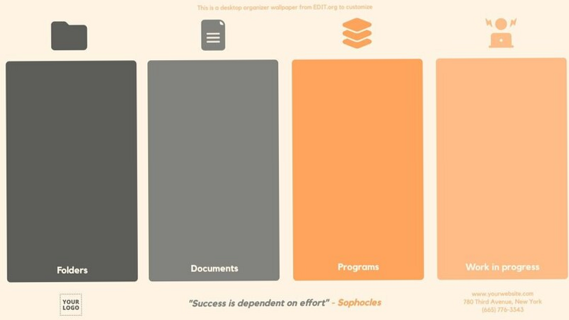 🤍 ✨ stay inspired all year long: Custom Desktop Organizer Wallpapers | Edit Online