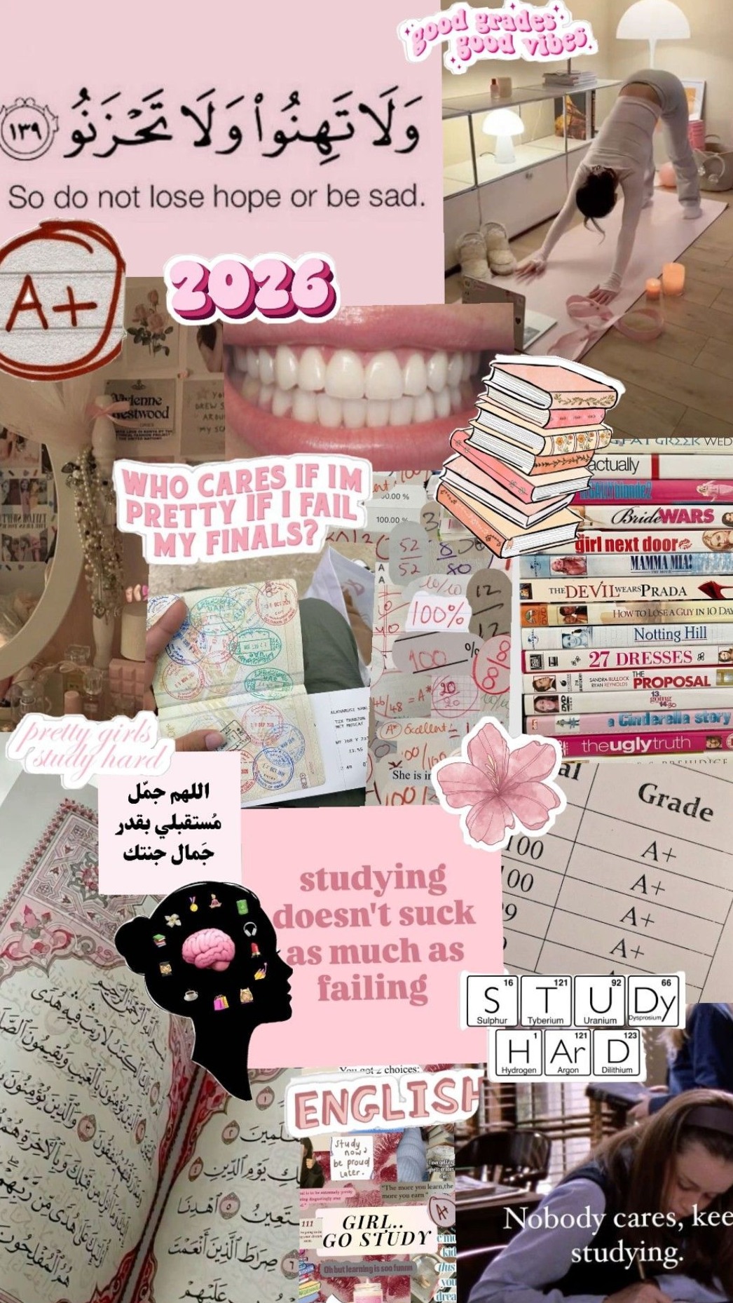 💍 💍 stay inspired all year long: Vision Board Deen Study Selfcare Workout Pink Wallpaper