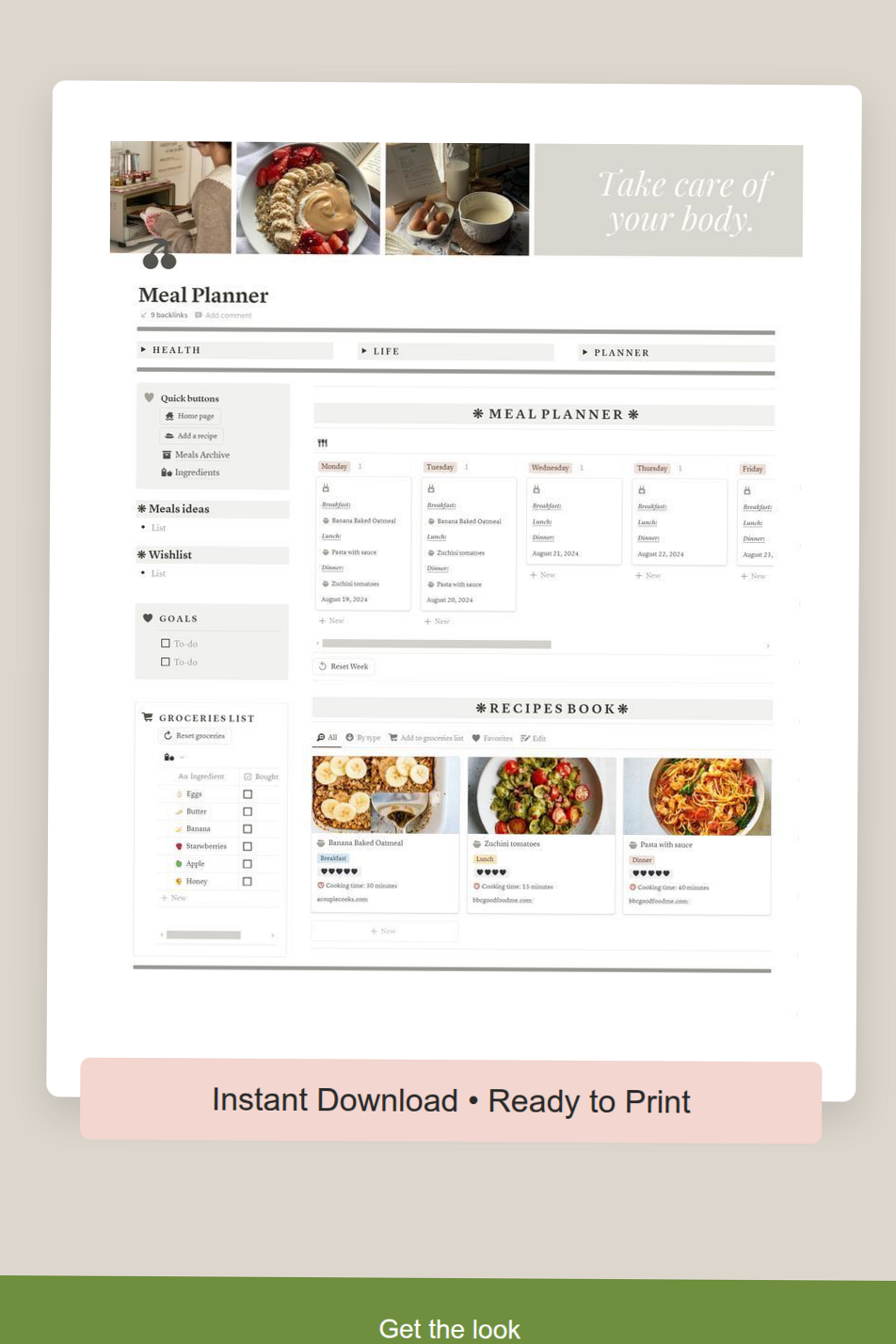 📌 📊 stay inspired all year long: Organize Your Meals with That Girl Student Planner