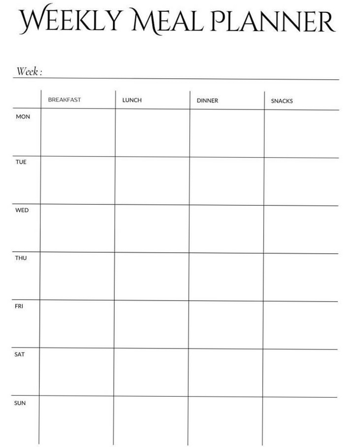 🥂 🍰 stay inspired all year long: Weekly Meal Planner | Digital Design & Creative Assets