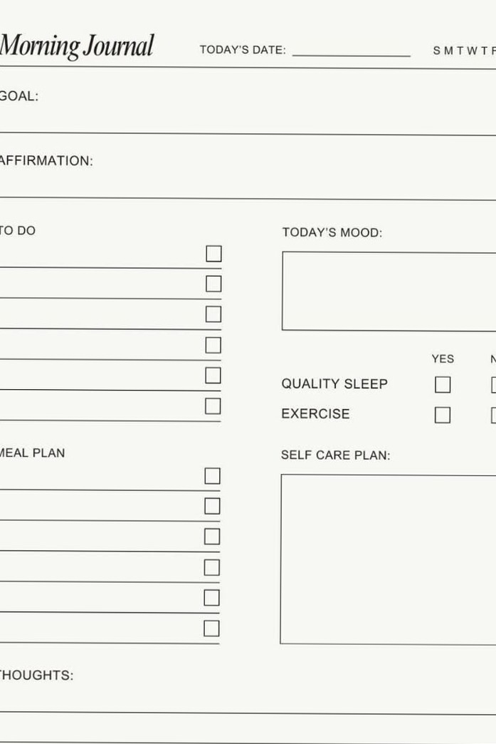 🎀 ✨ stay inspired all year long: Cream Minimal Morning Journal Planner Templates