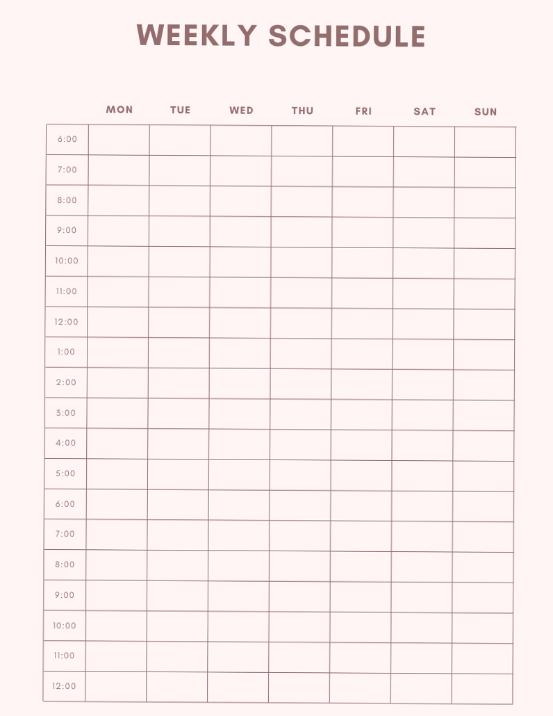 💍 👰 stay inspired all year long: Weekly Schedule Templates for Designers & Planners