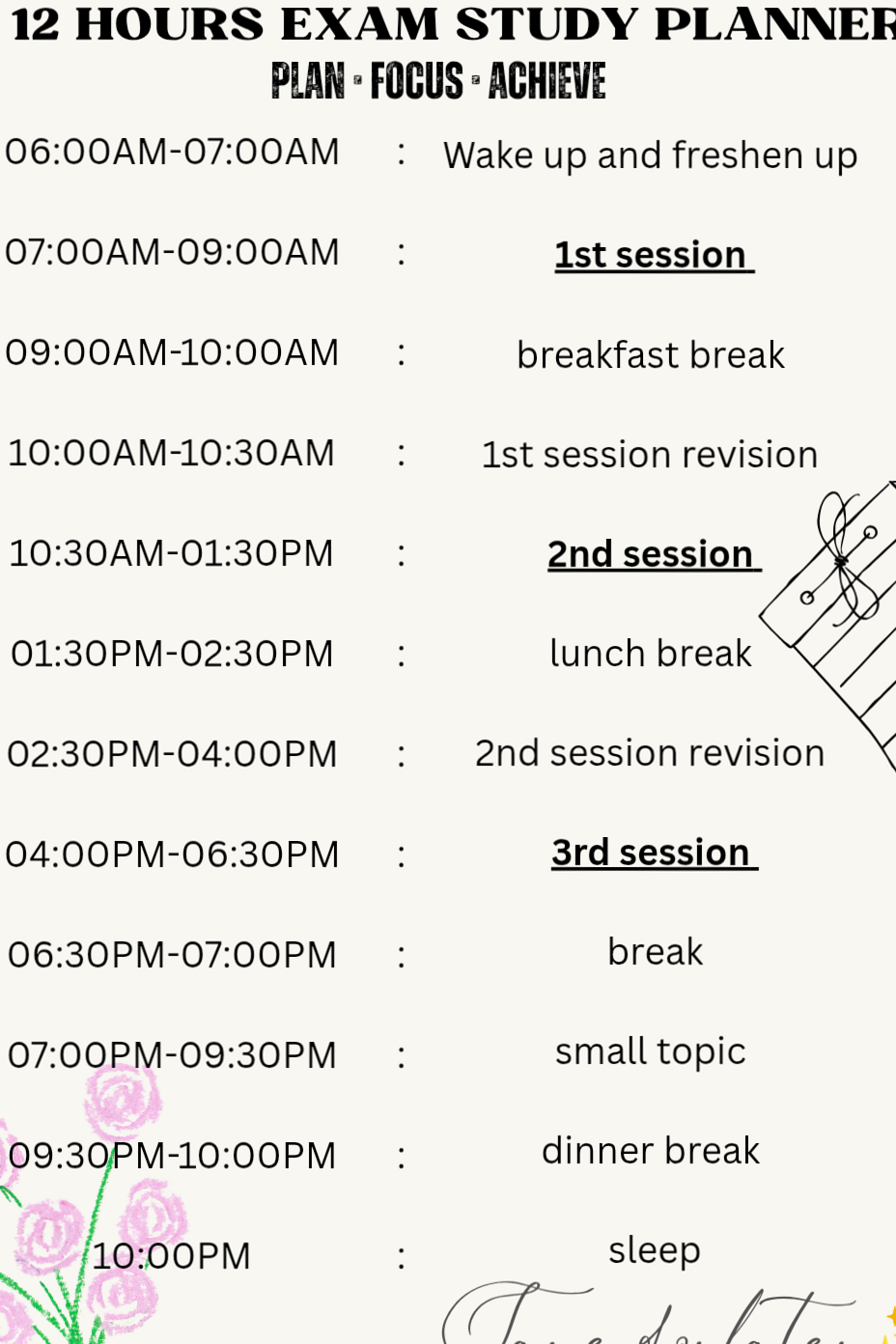 👰 🌸 stay inspired all year long: Dream Life Manifestation 12-Hour Exam Planner & Daily Study Routine Design