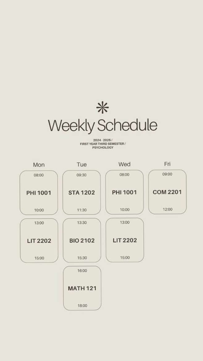 🕯️ 🤍 stay inspired all year long: Beige Brown Student Schedule Planner Template