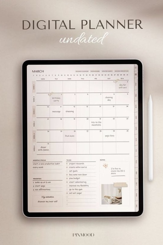 Stay Organized & Productive with This Undated Digital Planner — 🌸 🥂 romanticize your routine