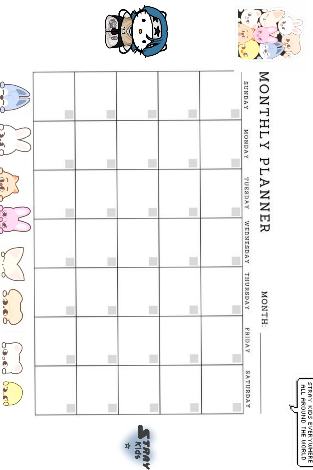 Stray Kids 2025 Calendar Digital Design Planner Asset — 💎 🪄 dream life manifestation