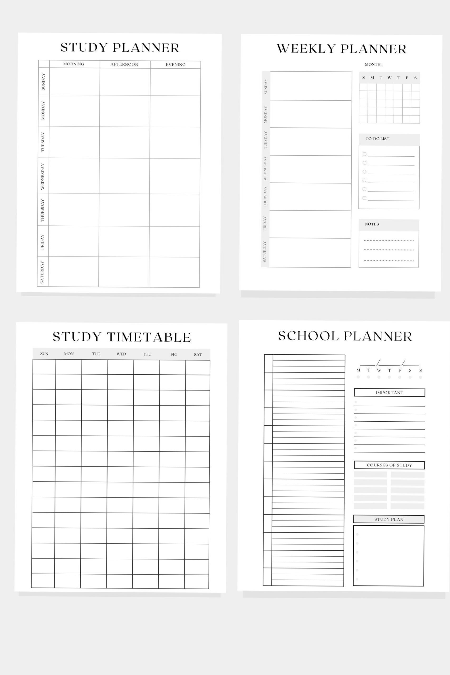 Student Exam Prep Kit | Printable Study Planner for College Success — 🌈 💎 secret to staying productive