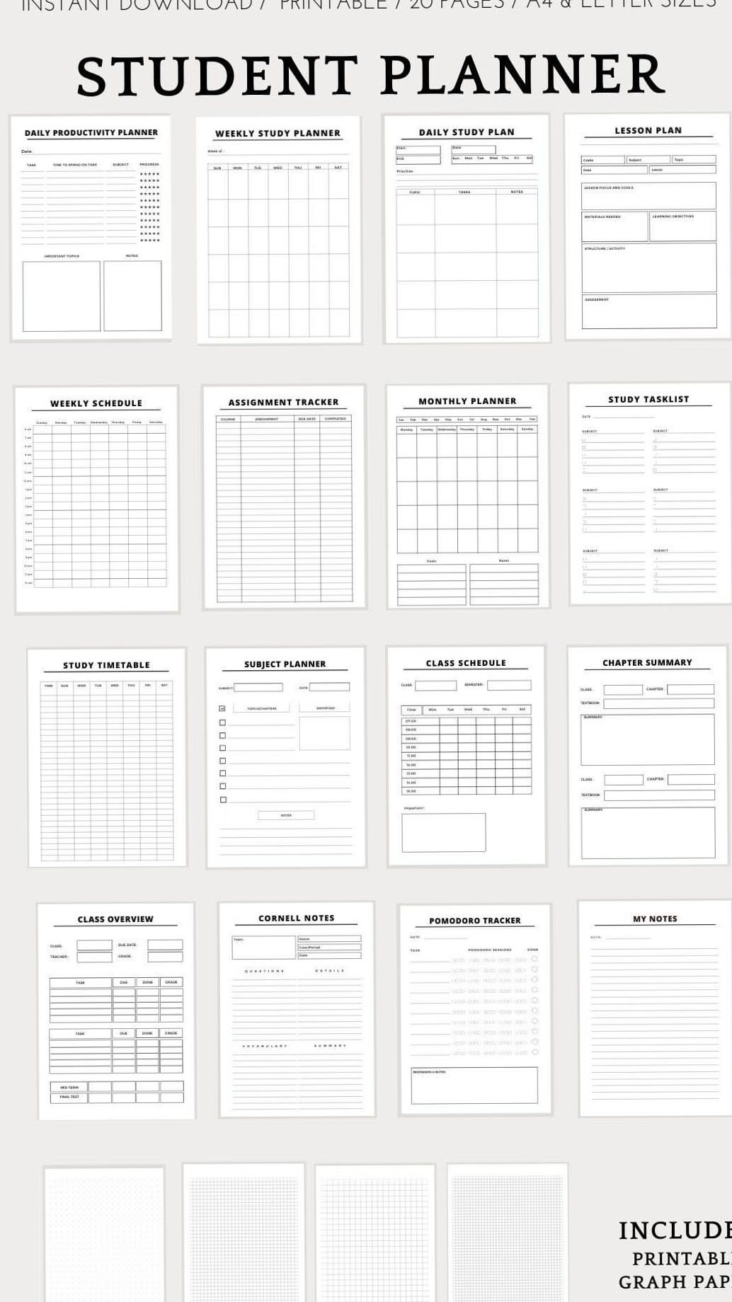 💌 🥂 Student Planner — Digital & Printable Free Templates | dream life manifestation