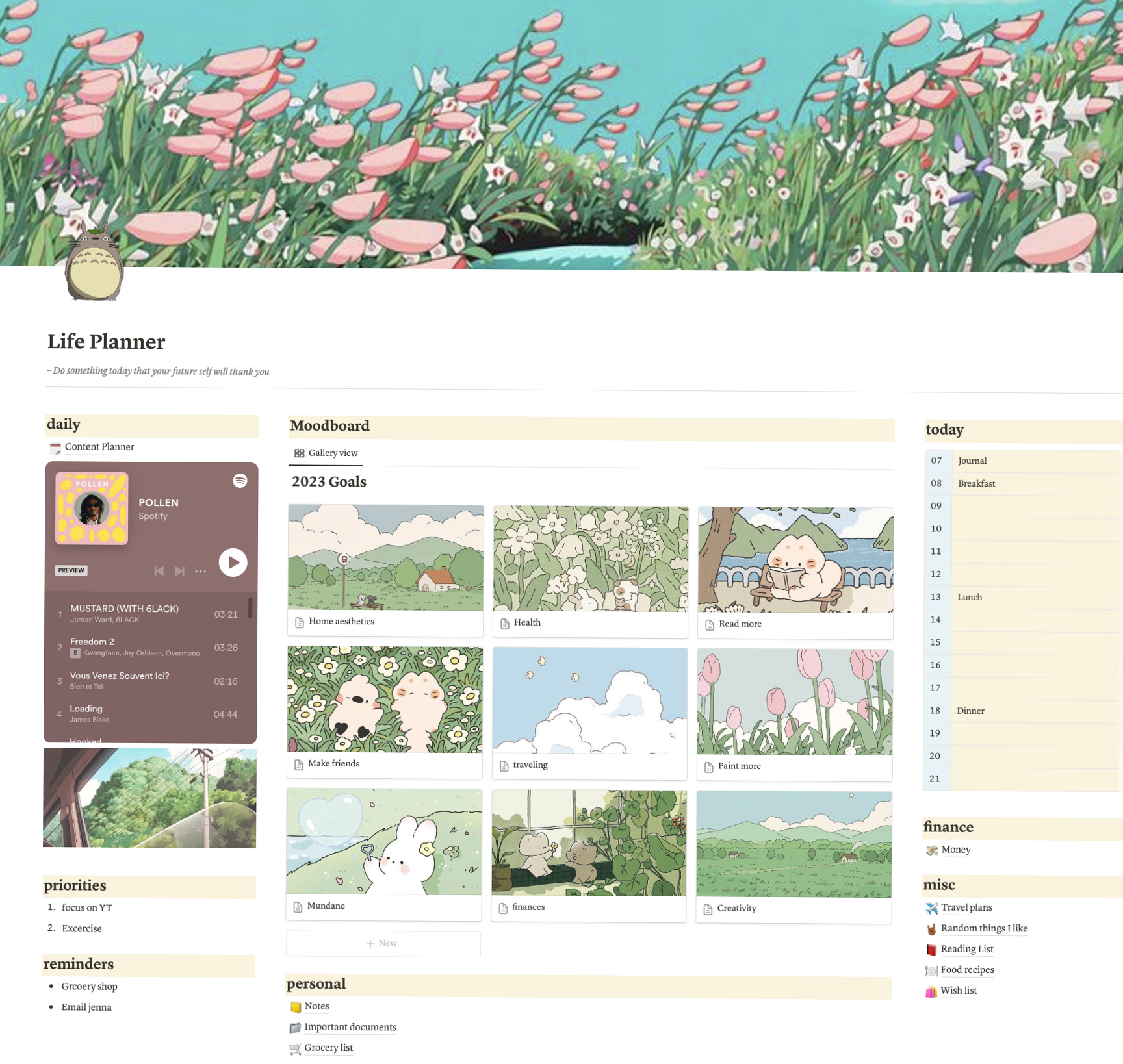 Studio Ghibli Notion Template for Creative Planners — 🪄 💎 pro digital dashboard