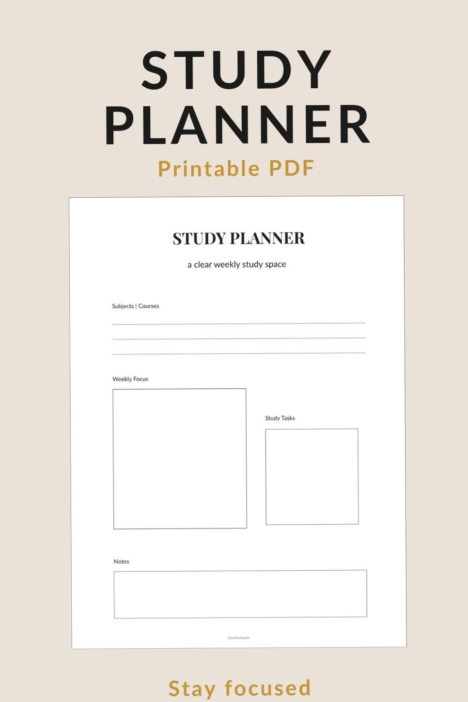 Study Planner Printable & Student Schedule PDF Templates — 🥂 🌸 stay inspired all year long
