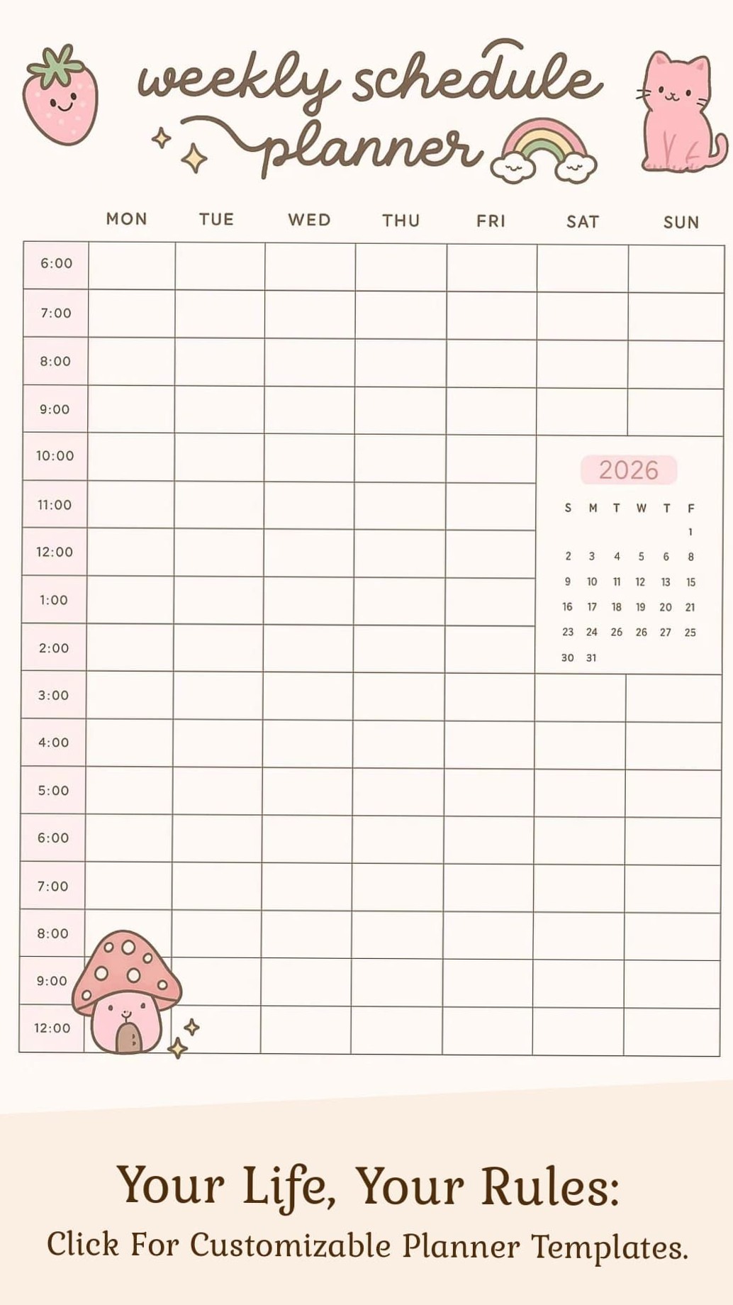 Sweet Schedule Symphony: Aesthetic Weekly Organizer — ✨ 🌿 stay inspired all year long