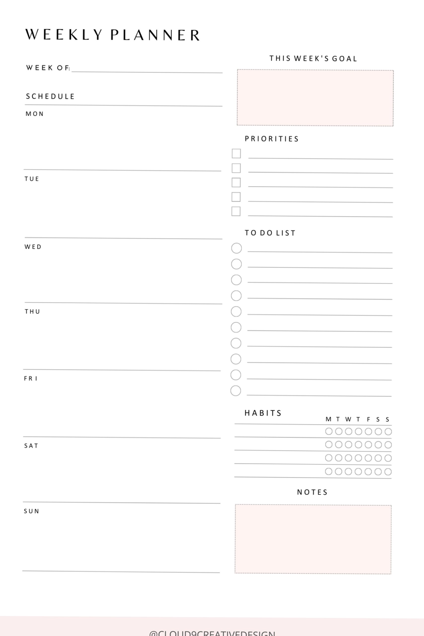 The 30-Minute Minimalist Weekly Planner 69 plannergirl — 📁 📌 romanticize your routine